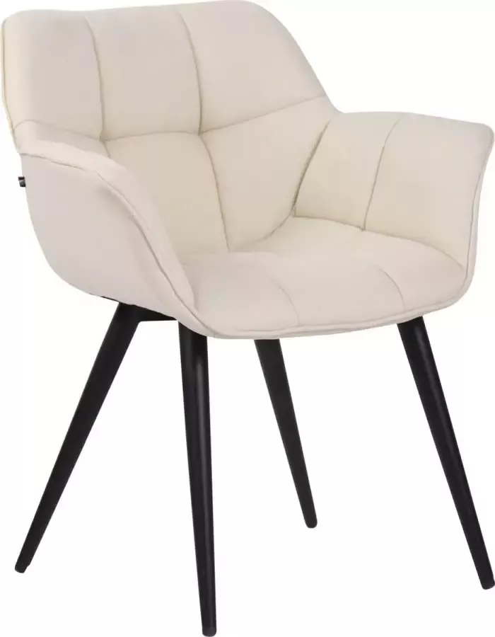 CLP Roseville Eetkamerstoel Met armleuningen Klassiek creme Stof - Foto 2