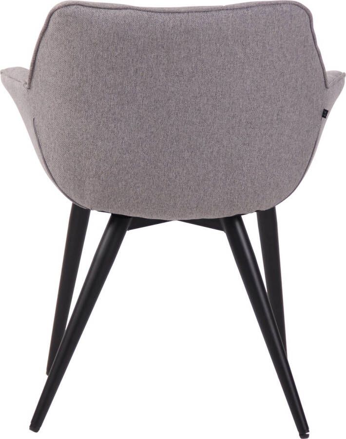 CLP Roseville Eetkamerstoel Met armleuningen Klassiek grijs Stof - Foto 2