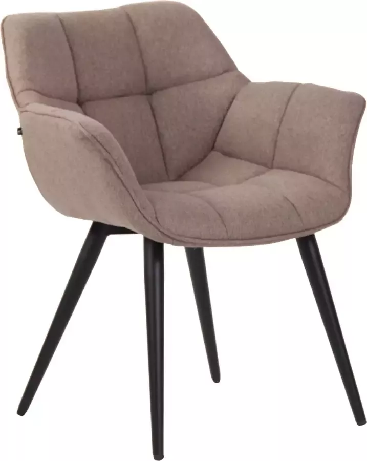 CLP Roseville Eetkamerstoel Met armleuningen Klassiek taupe Stof - Foto 2