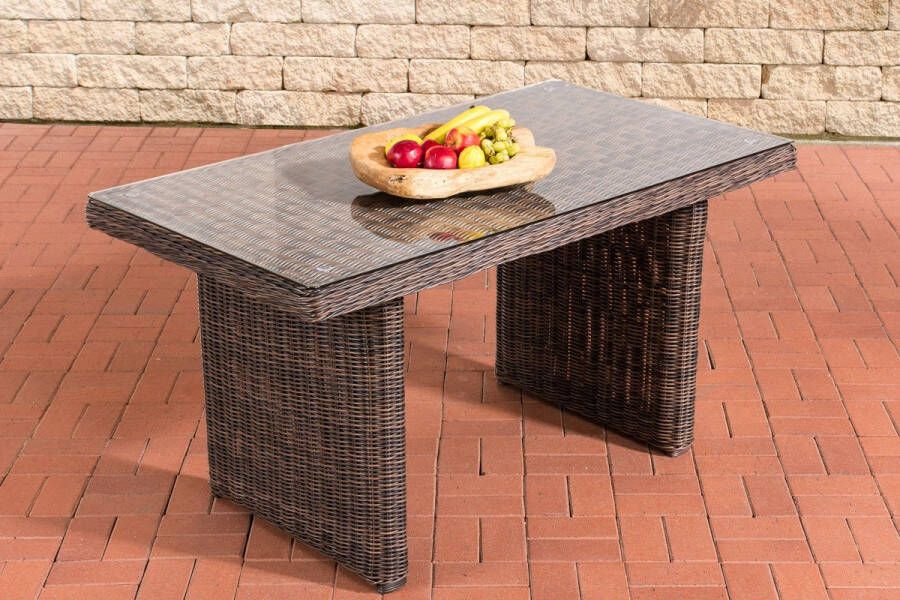 Clp Rotan Eettafel La Gomera bruin gemeleerd 140 cm