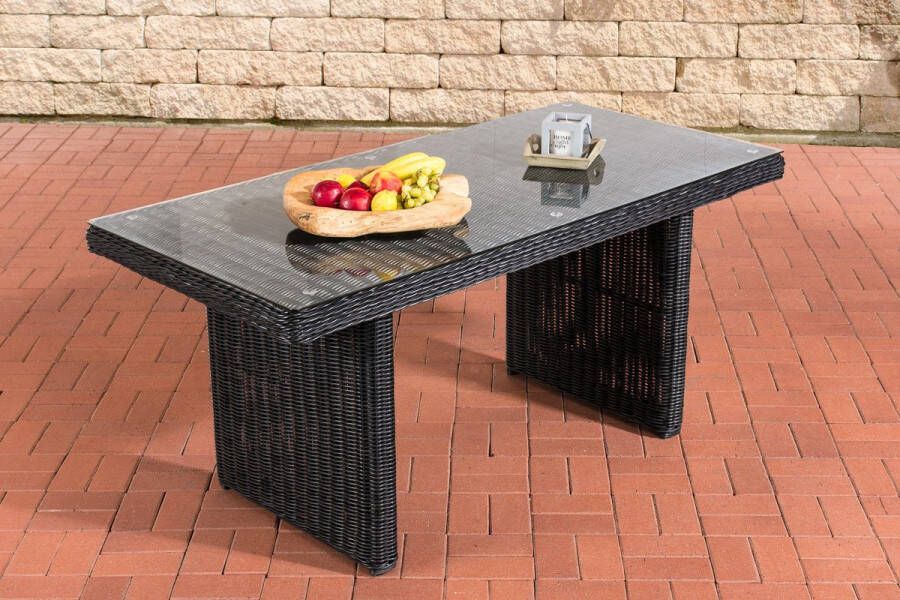 Clp Rotan Eettafel La Gomera zwart 160 cm