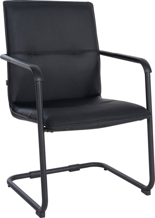 Clp Seattle Bezoekersstoel Met armleuning Eetkamerstoel Kunstleer zwart zwart