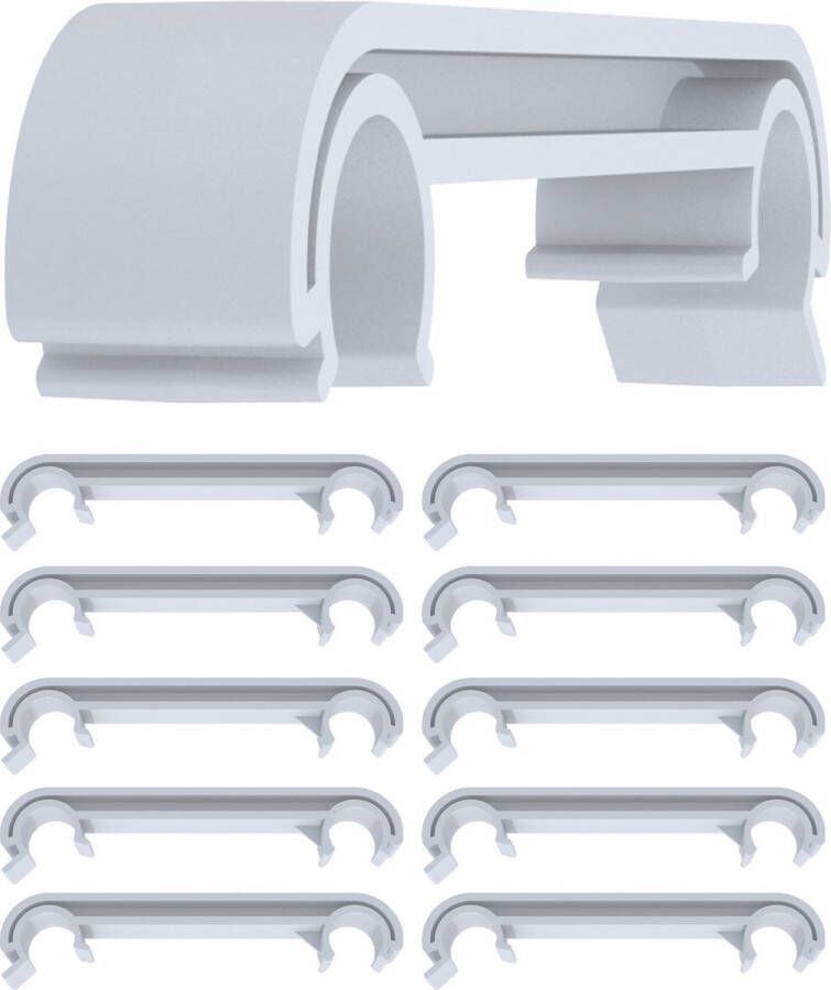 Clp Set van 10 weerbestendige kunststof verbindingsstukken voor stoelen grijs