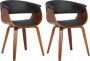 Clp Set van 2 stoelen Bruce kunstleer walnoot - Thumbnail 2