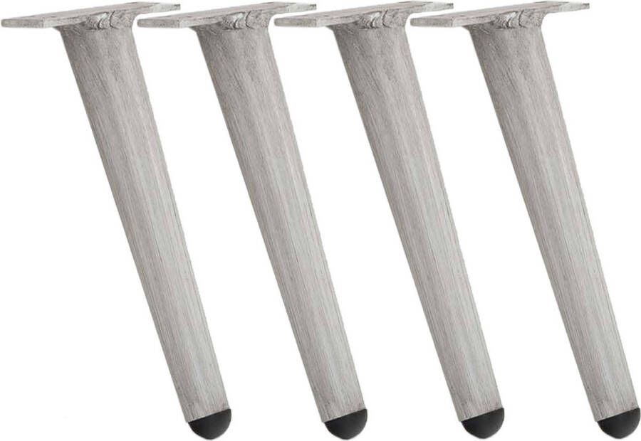 Clp Set van 4 meubelpoten van roestvrij aluminium Kunststof vloerbeschermers Voor binnen- en buitenmeubilair Inclusief schroeven licht grijs 26 cm