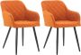 Clp Shila Set van 2 eetkamerstoelen oranje Stof - Thumbnail 2