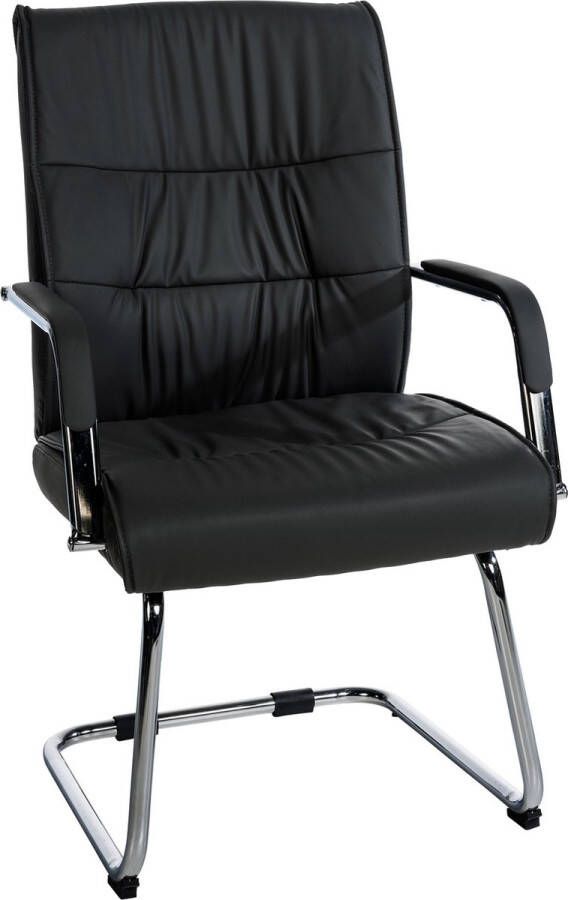 Clp Sievert Bezoekersstoel Met armleuning Eetkamerstoel Kunstleer zwart