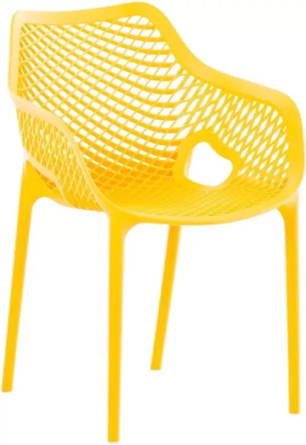 Clp Stapelstoel AIR XL bistro stoel maximale belasting 130 kg een grote honingraat zitting stapelbare tuinstoel van kunststof geel