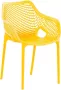 Clp Stapelstoel AIR XL bistro stoel maximale belasting 130 kg een grote honingraat zitting stapelbare tuinstoel van kunststof geel - Thumbnail 2