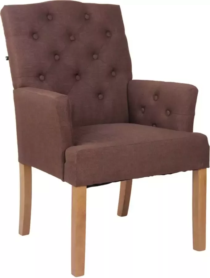 Clp Sugar Eetkamerstoel klassiek met armleuning in Chesterfield-stijl Stof taupe antiek