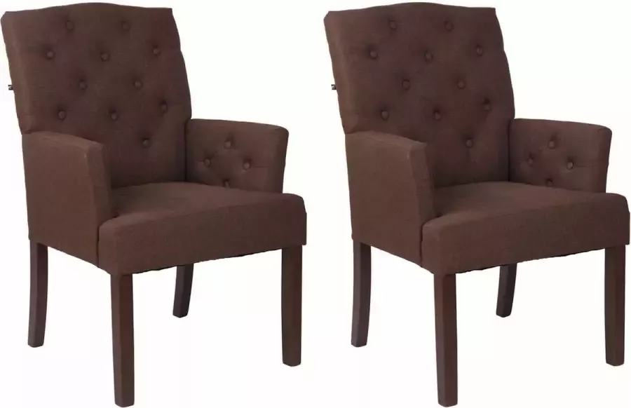 CLP Set van 2 eetkamerstoelen Sugar Donker Frame Stof