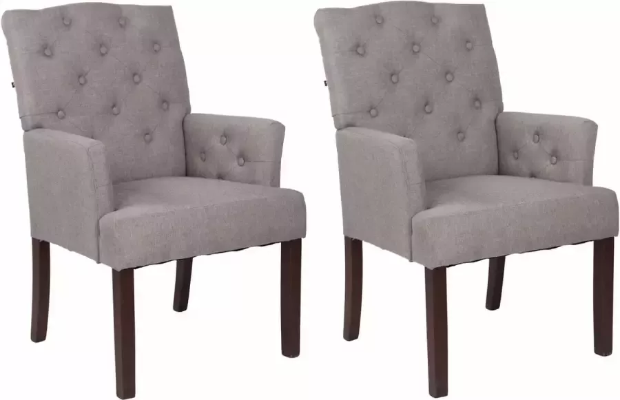 CLP Set van 2 eetkamerstoelen Sugar Donker Frame Stof