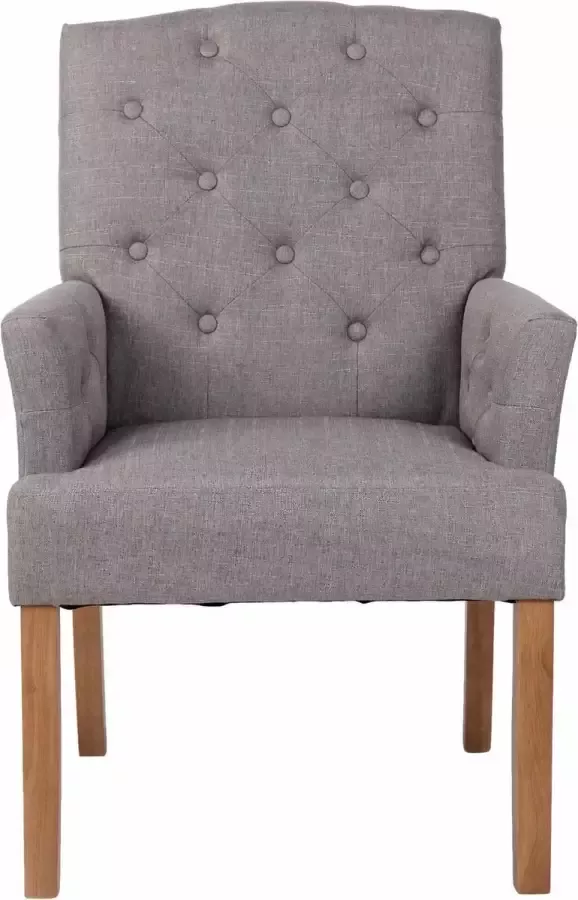 CLP Sugar Set van 2 eetkamerstoelen Stof grijs antiek licht