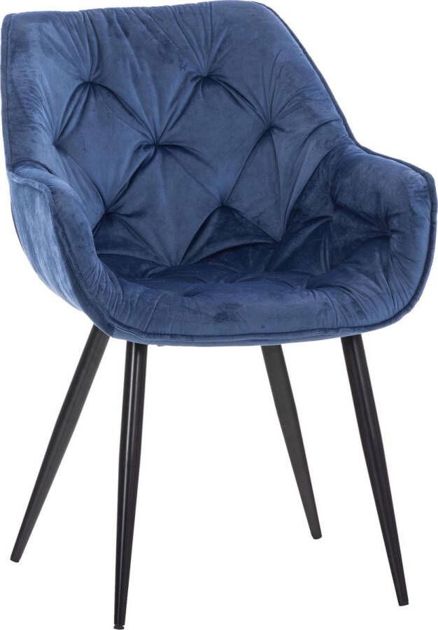 Clp Tanna Eetkamerstoel Metr armleuning Velvet Fluweel blauw - Foto 3