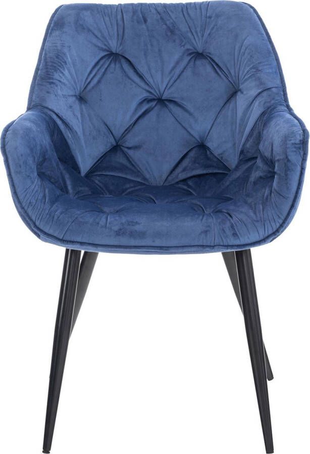 Clp Tanna Eetkamerstoel Metr armleuning Velvet Fluweel blauw - Foto 2