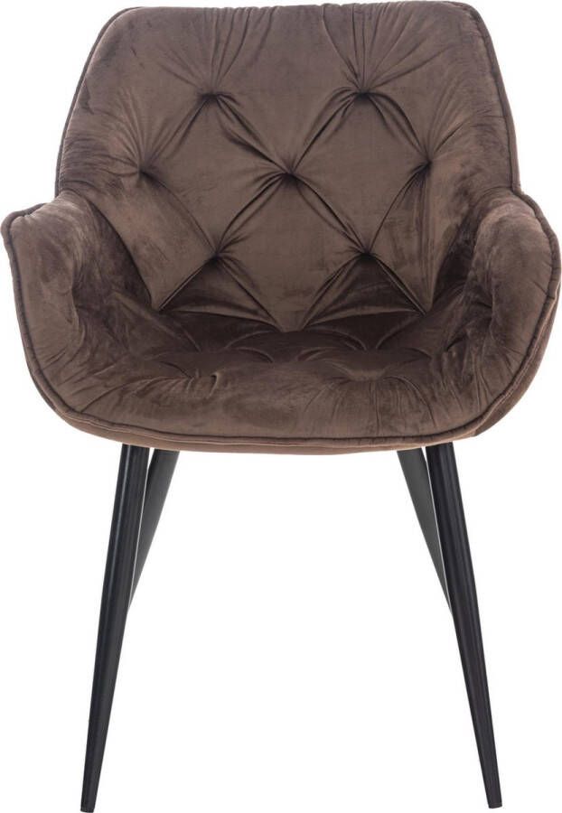 Clp Tanna Eetkamerstoel Metr armleuning Velvet Fluweel bruin - Foto 2