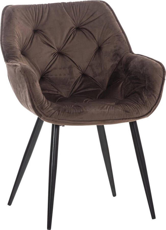 Clp Tanna Eetkamerstoel Metr armleuning Velvet Fluweel bruin - Foto 3