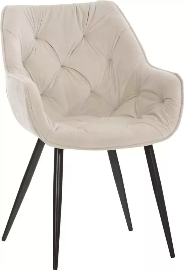 CLP Tanna Eetkamerstoel Metr armleuning Velvet Fluweel creme - Foto 2