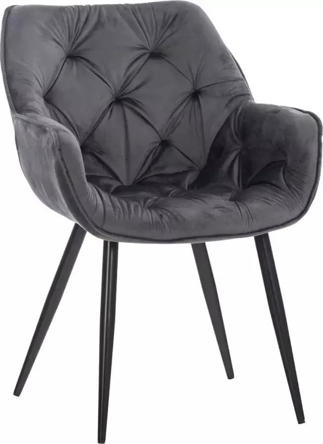 Clp Tanna Eetkamerstoel Metr armleuning Velvet Fluweel donkergrijs - Foto 2
