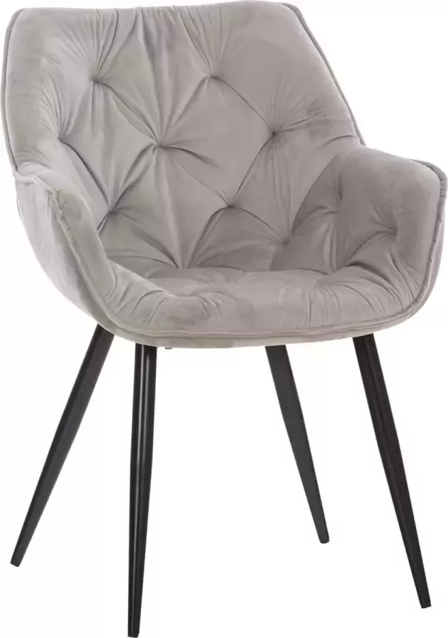 Clp Tanna Eetkamerstoel Metr armleuning Velvet Fluweel grijs - Foto 2