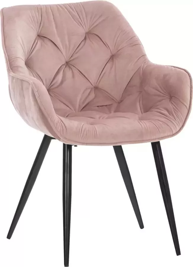 Clp Tanna Eetkamerstoel Metr armleuning Velvet Fluweel roze - Foto 2