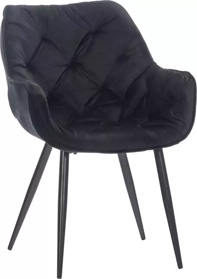 Clp Tanna Eetkamerstoel Metr armleuning Velvet Fluweel zwart