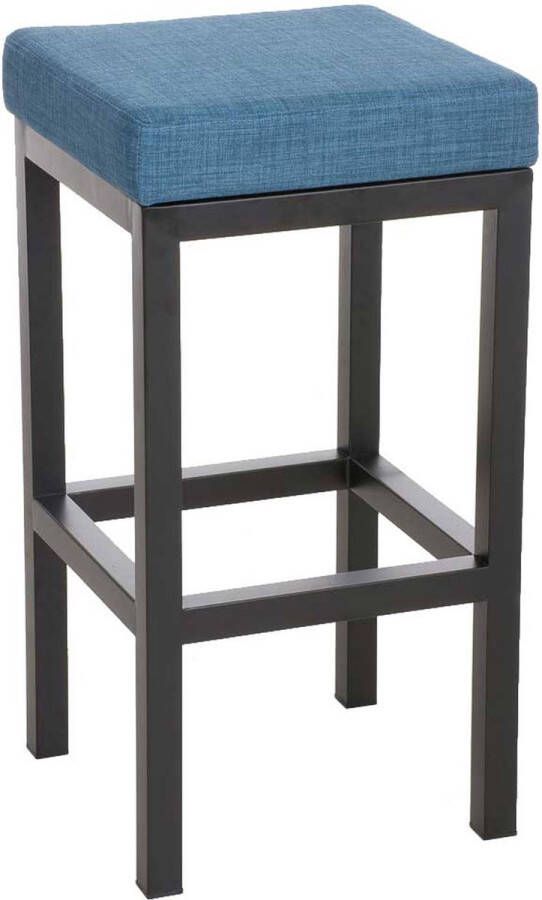 Clp Taylor Barkruk zwart metalen frame Zithoogte 83 cm blauw Stof
