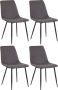 Clp Telde Set van 4 Eetkamerstoelen Zonder armleuning Metaal frame Stof donkergrijs - Thumbnail 1