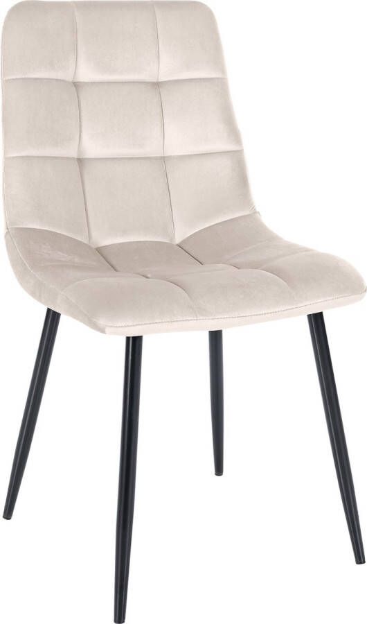 CLP Tilde Eetkamerstoel Zonder armleuning Industrieel Fluweel creme
