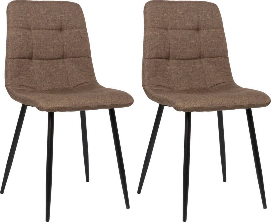 Clp Tilde Set van 2 eetkamerstoelen Zonder armleuning Industrieel Stof bruin