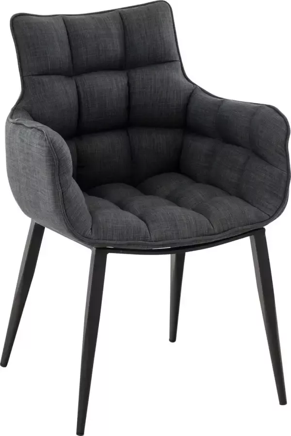 Clp Tirana Eetkamerstoel Stof Donkergrijs Kleur onderstel : Zwart