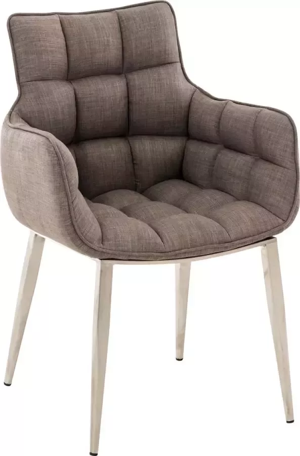 Clp Tirana Eetkamerstoel Stof Grijs Kleur onderstel : Roestvrij staal