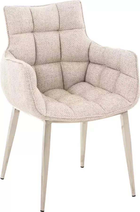 Clp Tirana Eetkamerstoel Stof Ivoor Kleur onderstel : Roestvrij staal