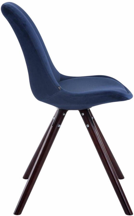 Clp Toulouse Eetkamerstoel Rond frame Fluweel blauw cappuccino (eik)