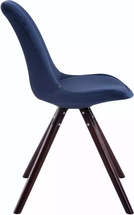 Clp Toulouse Eetkamerstoel Rond frame Fluweel blauw cappuccino (eik)