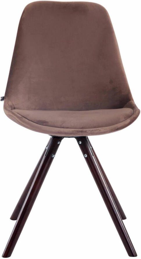 Clp Toulouse Eetkamerstoel Rond frame Fluweel bruin cappuccino (eik)