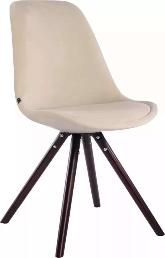 Clp Toulouse Eetkamerstoel Rond frame Fluweel creme cappuccino (eik)