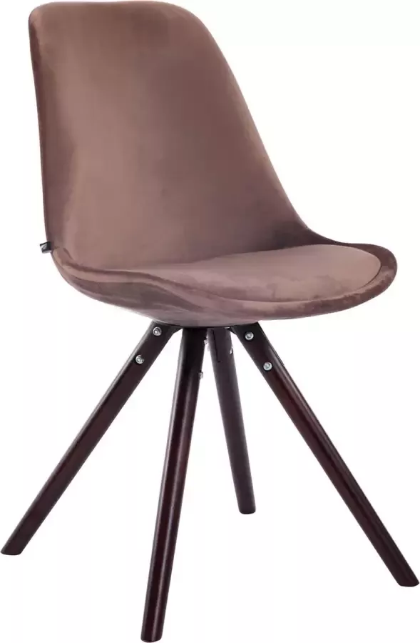 Clp Toulouse Eetkamerstoel Rond frame Fluweel rood cappuccino (eik)