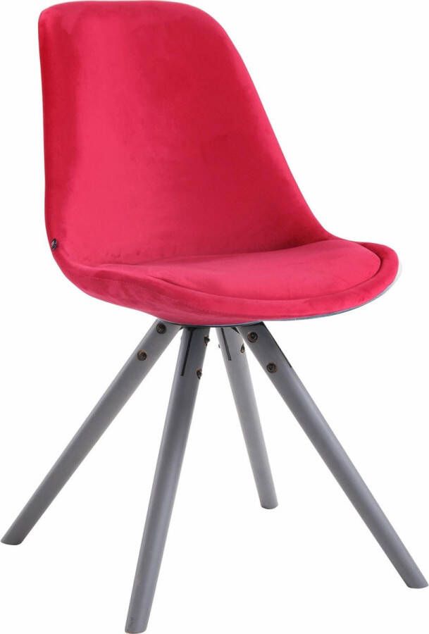 Clp Toulouse Eetkamerstoel Rond frame Fluweel rood grijs