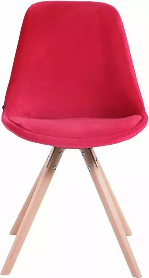 Clp Toulouse Eetkamerstoel Rond frame Fluweel rood natura (eik)