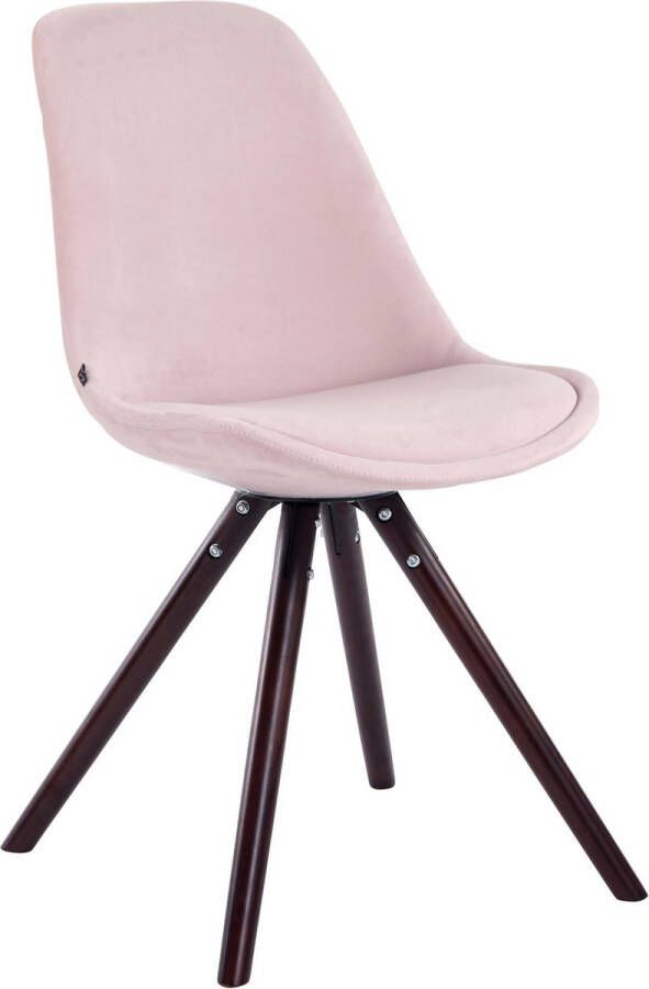 Clp Toulouse Eetkamerstoel Rond frame Fluweel roze cappuccino (eik)