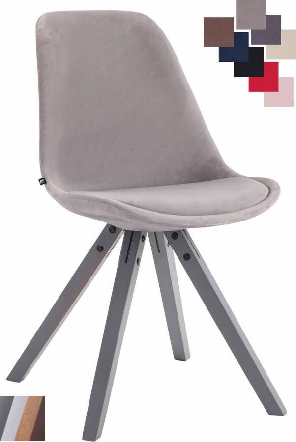 CLP Toulouse Eetkamerstoel Vierkant frame Fluweel grijs