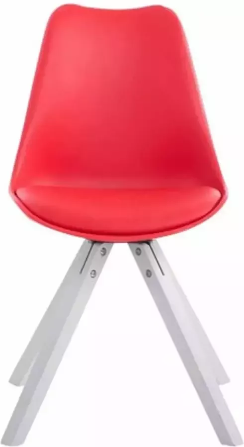 Clp Toulouse Eetkamerstoel Vierkant frame Kunstleer rood wit - Foto 2