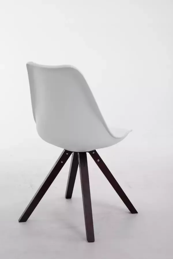 Clp Toulouse Eetkamerstoel Vierkant frame Kunstleer wit cappuccino