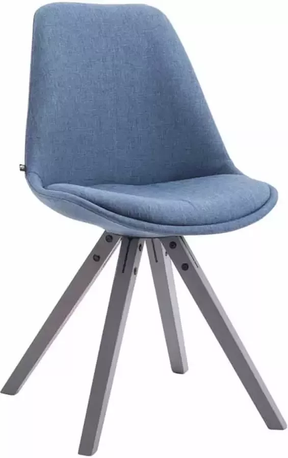 Clp Toulouse Eetkamerstoel Vierkant Stof Blauw Kleur onderstel grijs - Foto 1