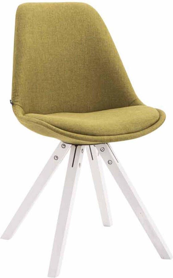 Clp Toulouse Eetkamerstoel Vierkant Stof Groen Kleur onderstel wit