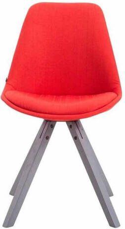 Clp Toulouse Eetkamerstoel Vierkant Stof Rood Kleur onderstel grijs