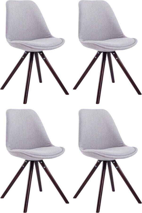 Clp Toulouse Set van 4 stoelen Rond Stof grijs cappuccino