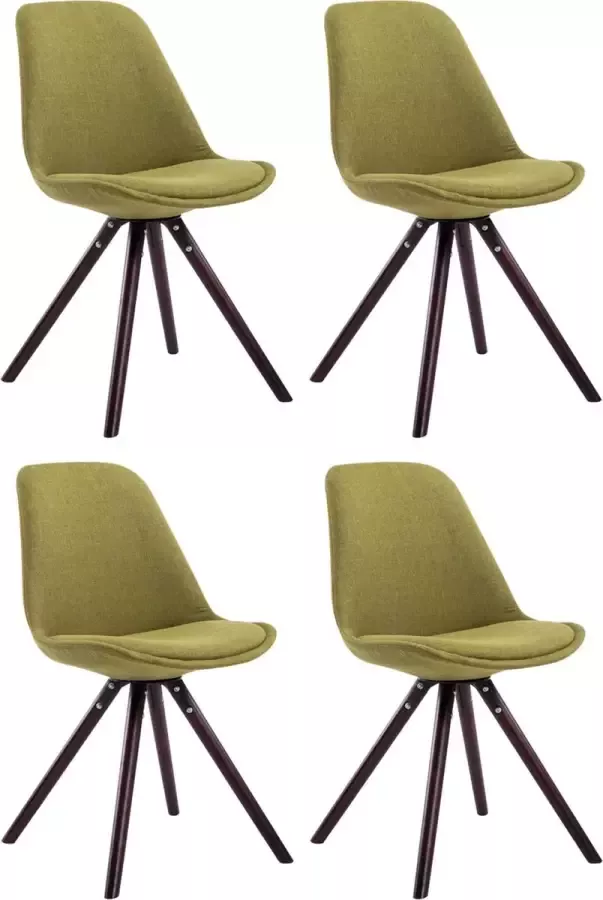 CLP Set van 4 eetkamerstoelen Toulouse Cappuccino Rond Frame Stof