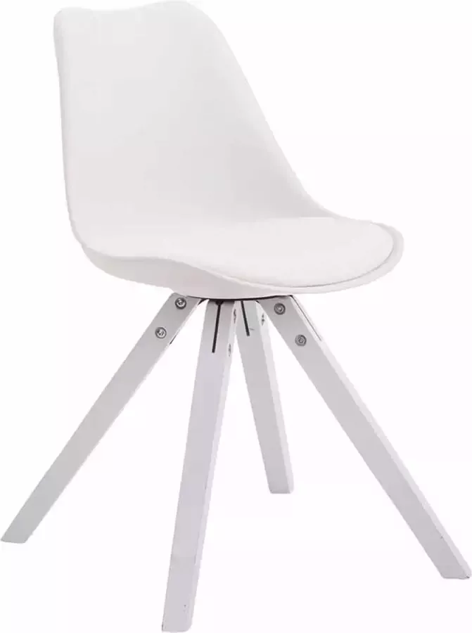Clp Toulouse Set van 4 stoelen Vierkant Kunstleer wit (eik)
